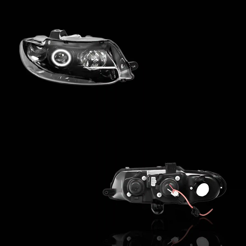 Black LED Halo Angel Eyes Headlights – Fits Holden Statesman WH (1999 - 2003) | LH + RH Pair - Blckline Automotive