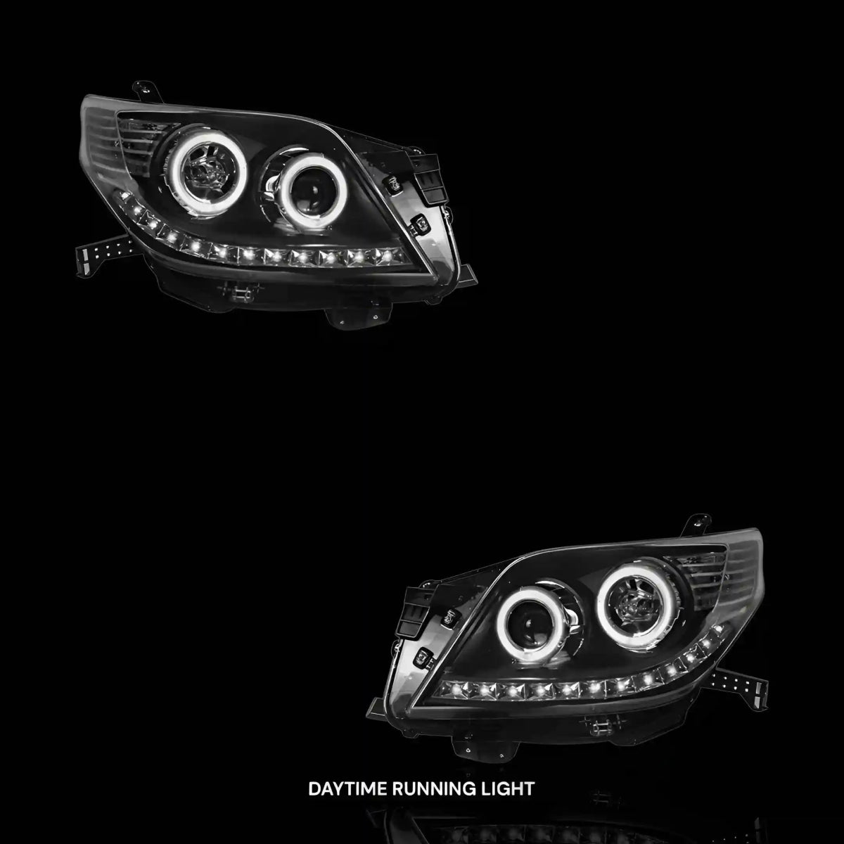 Halo Angel Eyes Headlights – Fits Toyota LandCruiser Prado 150 Series (2009 - 2013) | LH + RH - Blckline Automotive