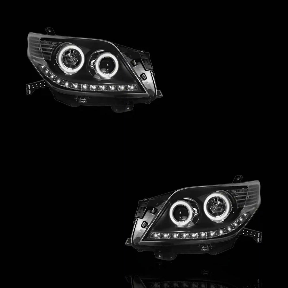 Halo Angel Eyes Headlights – Fits Toyota LandCruiser Prado 150 Series (2009 - 2013) | LH + RH - Blckline Automotive