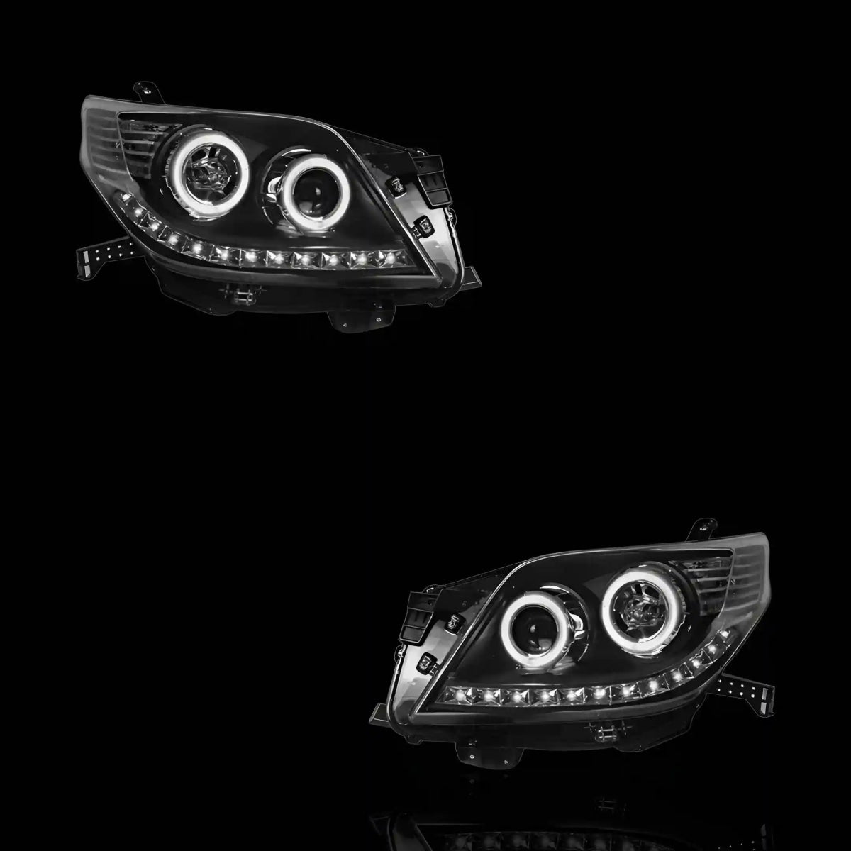 Halo Angel Eyes Headlights – Fits Toyota LandCruiser Prado 150 Series (2009 - 2013) | LH + RH - Blckline Automotive