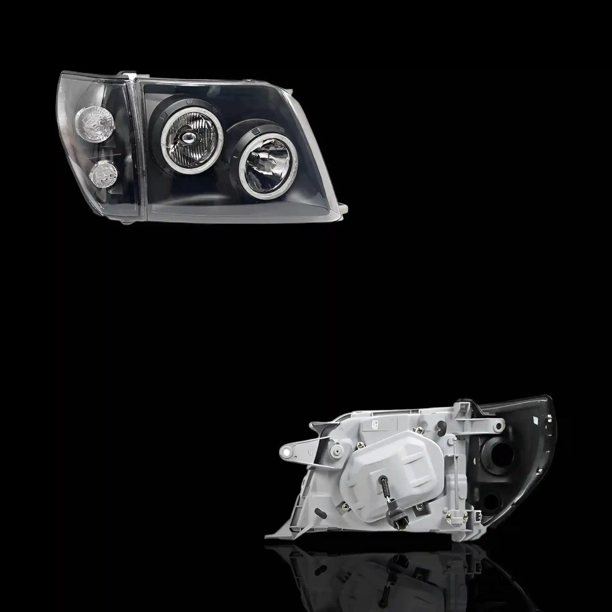 Halo Angel Eyes Headlights – Fits Toyota Prado 90 / 95 Series (1996–2002) | LH + RH Pair - Blckline Automotive