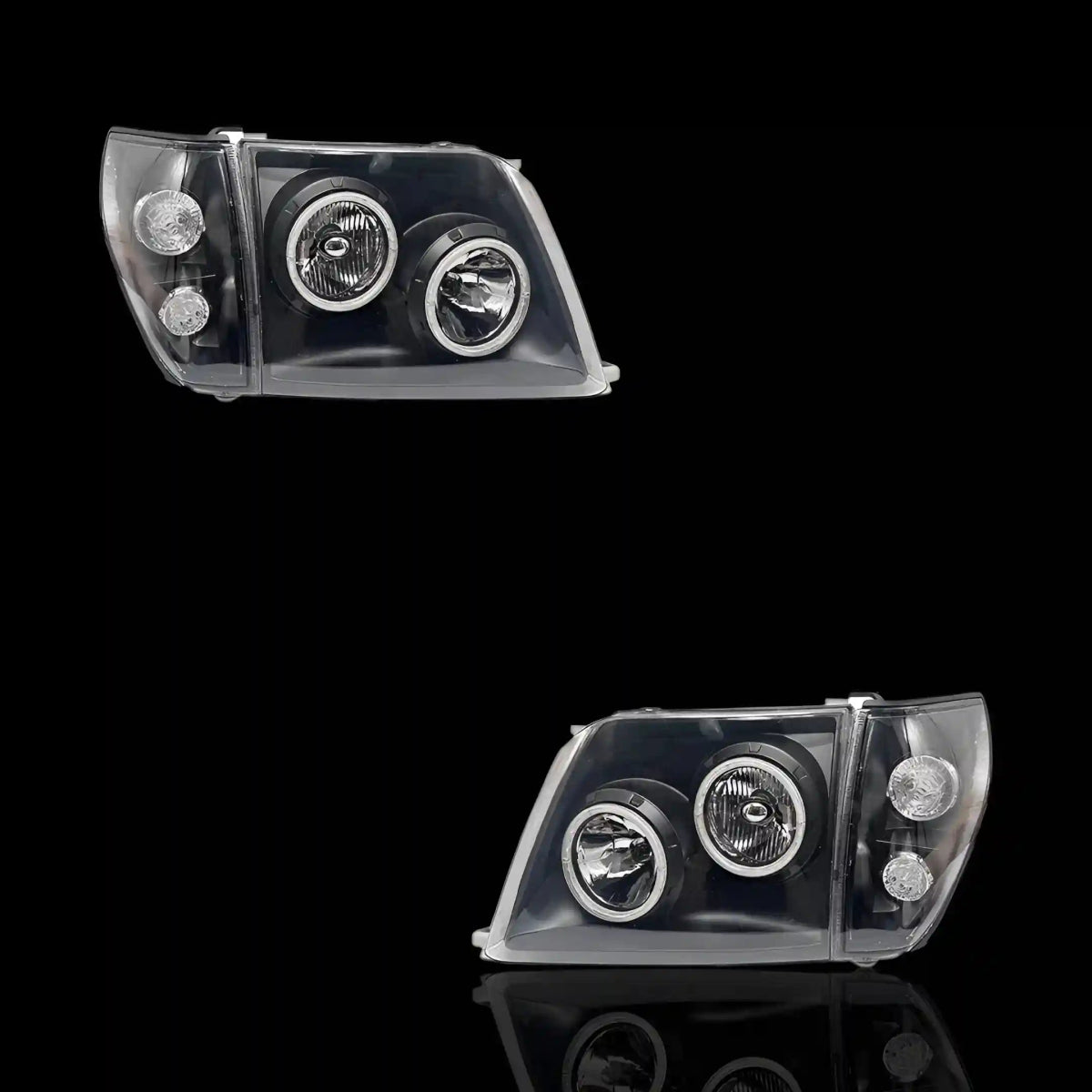 Halo Angel Eyes Headlights – Fits Toyota Prado 90 / 95 Series (1996–2002) | LH + RH Pair - Blckline Automotive